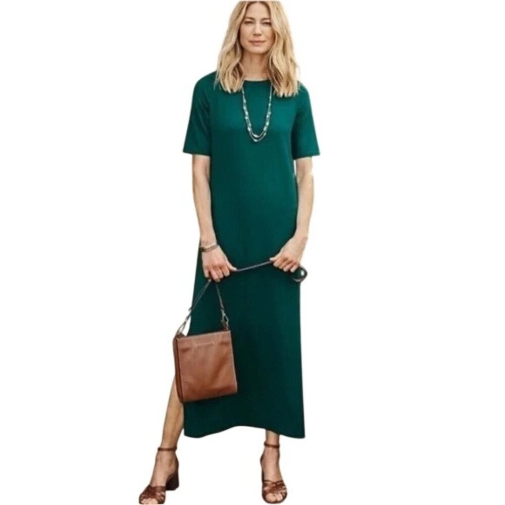 J.Jill Wearever Collection Green Knit Maxi Dress Petite M